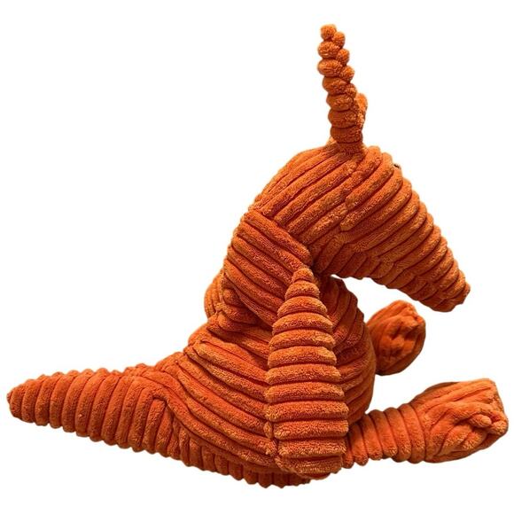 Jellycat Cordy Roy Aardvark Stuffed Animal Orange Corduroy Plush - Picture 3 of 6